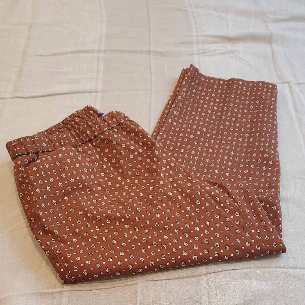 Lands' End Women's Brown Patterned Capris